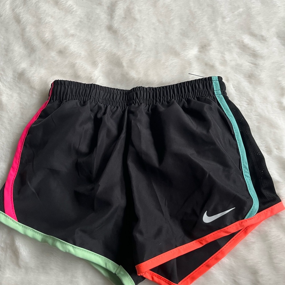 Nike Women's Black Athletic Shorts with Vibrant Trim